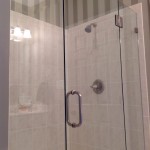 Frameless inline shower installed in Wake Forest NC